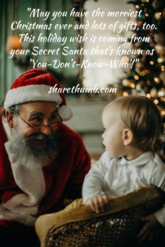 Santa with small child staring